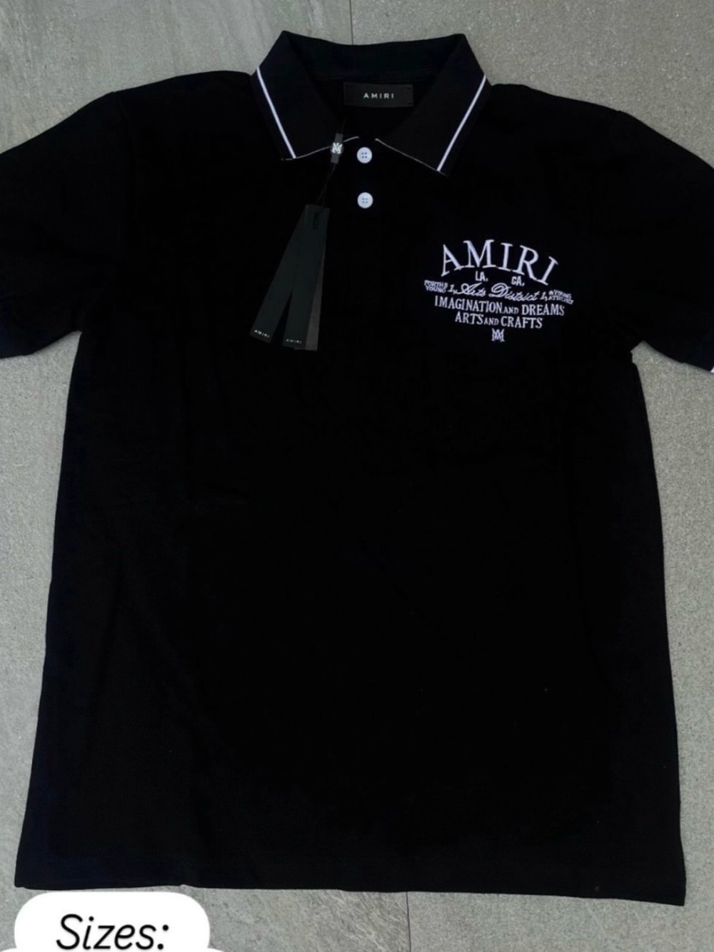 AMIRI Black Polo with White Script Logo